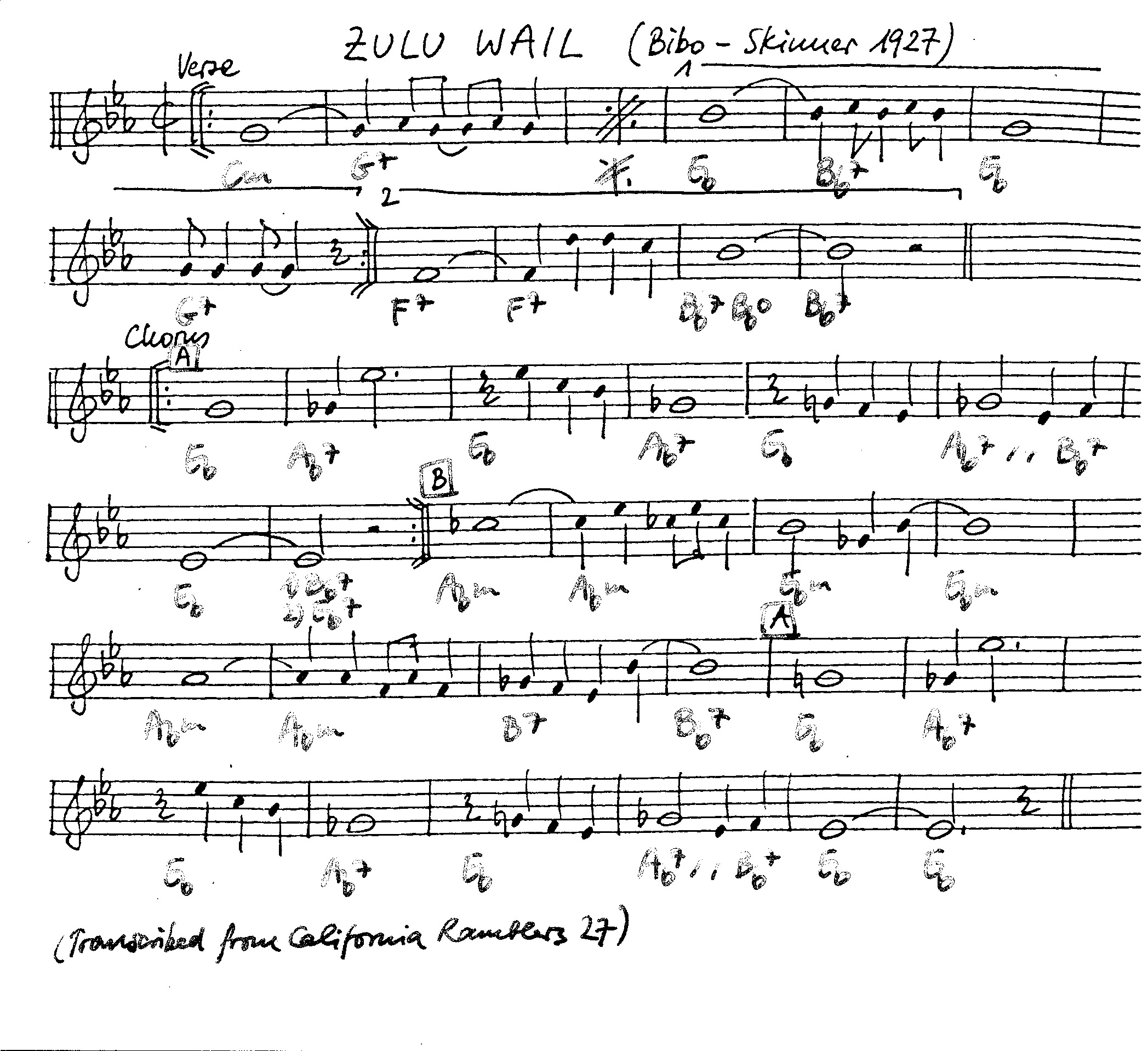 zulu wail leadsheet – book us for your next 20s or gatsby event